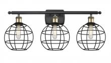 Innovations Lighting 516-3W-BAB-CE-8-BK - Lake Placid - 3 Light - 28 inch - Black Antique Brass - Bath Vanity Light