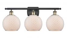 Innovations Lighting 516-3W-BAB-G121-8CSN - Farmhouse Chicken Wire - 3 Light - 28 inch - Black Antique Brass - Bath Vanity Light