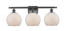 Innovations Lighting 516-3W-BK-G121-8CSN - Farmhouse Chicken Wire - 3 Light - 28 inch - Matte Black - Bath Vanity Light