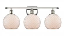 Innovations Lighting 516-3W-PN-G121-8CSN - Farmhouse Chicken Wire - 3 Light - 28 inch - Polished Nickel - Bath Vanity Light