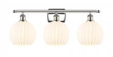  516-3W-PN-G1217-8WV - White Venetian - 3 Light - 28 inch - Polished Nickel - Bath Vanity Light