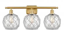  516-3W-SG-G122-8RW - Farmhouse Rope - 3 Light - 28 inch - Satin Gold - Bath Vanity Light