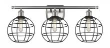  516-3W-SN-CE-8-BK - Lake Placid - 3 Light - 28 inch - Brushed Satin Nickel - Bath Vanity Light