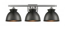 Innovations Lighting 516-3W-SN-M14-BK - Adirondack - 3 Light - 28 inch - Brushed Satin Nickel - Bath Vanity Light