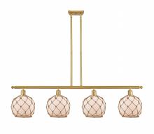  516-4I-SG-G121-8RB - Farmhouse Rope - 4 Light - 48 inch - Satin Gold - Cord hung - Island Light