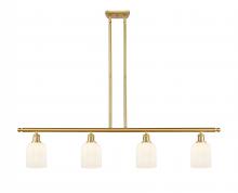  516-4I-SG-G559-5GWH - Bridal Veil - 4 Light - 48 inch - Satin Gold - Cord hung - Island Light