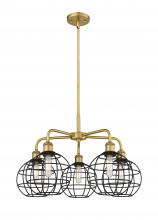 Innovations Lighting 516-5CR-BB-CE-8-BK - Lake Placid - 5 Light - 26 inch - Brushed Brass - Chandelier