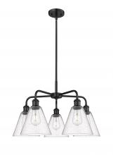 Innovations Lighting 516-5CR-BK-GBC-84 - Berkshire - 5 Light - 26 inch - Matte Black - Chandelier