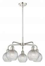  516-5CR-PN-G122C-6CL - Athens - 5 Light - 24 inch - Polished Nickel - Chandelier