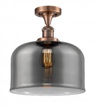 Innovations Lighting 517-1CH-AC-G73-L-LED - Bell - 1 Light - 12 inch - Antique Copper - Semi-Flush Mount