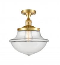  517-1CH-SG-G542 - Oxford - 1 Light - 12 inch - Satin Gold - Semi-Flush Mount