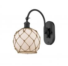 Innovations Lighting 518-1W-BK-G121-8RB - Farmhouse Rope - 1 Light - 8 inch - Matte Black - Sconce