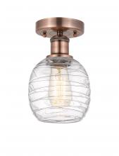 Innovations Lighting 616-1F-AC-G1013 - Belfast - 1 Light - 6 inch - Antique Copper - Semi-Flush Mount