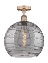 Innovations Lighting 616-1F-AC-G1213-14SM - Athens Deco Swirl - 1 Light - 14 inch - Antique Copper - Semi-Flush Mount