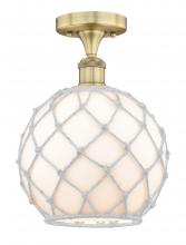 Innovations Lighting 616-1F-BB-G121-10RW - Farmhouse Rope - 1 Light - 10 inch - Brushed Brass - Semi-Flush Mount