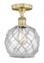 Innovations Lighting 616-1F-BB-G122-8RW - Farmhouse Rope - 1 Light - 8 inch - Brushed Brass - Semi-Flush Mount