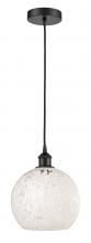 Innovations Lighting 616-1P-BK-G1216-10WM - White Mouchette - 1 Light - 10 inch - Matte Black - Cord Hung - Mini Pendant