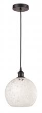 Innovations Lighting 616-1P-OB-G1216-10WM - White Mouchette - 1 Light - 10 inch - Oil Rubbed Bronze - Cord Hung - Mini Pendant