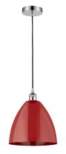 Innovations Lighting 616-1P-PC-MBD-12-RD-LED - Plymouth - 1 Light - 12 inch - Polished Chrome - Cord hung - Mini Pendant