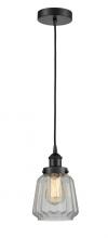 Innovations Lighting 616-1PH-BK-G142 - Chatham - 1 Light - 7 inch - Matte Black - Cord hung - Mini Pendant