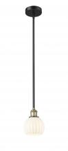 Innovations Lighting 616-1S-BAB-G1217-6WV - White Venetian - 1 Light - 6 inch - Black Antique Brass - Stem Hung - Mini Pendant