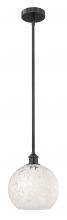 Innovations Lighting 616-1S-BK-G1216-10WM - White Mouchette - 1 Light - 10 inch - Matte Black - Stem Hung - Mini Pendant