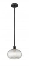 Innovations Lighting 616-1S-BK-G555-10CL - Ithaca - 1 Light - 10 inch - Matte Black - Cord hung - Mini Pendant