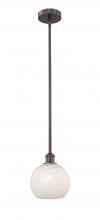 Innovations Lighting 616-1S-OB-G1216-8WM - White Mouchette - 1 Light - 8 inch - Oil Rubbed Bronze - Stem Hung - Mini Pendant