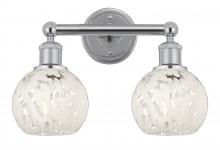 Innovations Lighting 616-2W-PC-G1216-6WM - White Mouchette - 2 Light - 15 inch - Polished Chrome - Bath Vanity Light