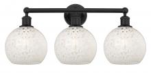 Innovations Lighting 616-3W-BK-G1216-8WM - White Mouchette - 3 Light - 26 inch - Matte Black - Bath Vanity Light