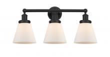 Innovations Lighting 616-3W-BK-G61 - Cone - 3 Light - 24 inch - Matte Black - Bath Vanity Light