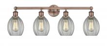 Innovations Lighting 616-4W-AC-G82 - Eaton - 4 Light - 33 inch - Antique Copper - Bath Vanity Light