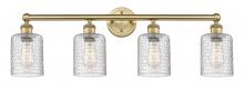  616-4W-BB-G112C-5CL - Cobbleskill - 4 Light - 32 inch - Brushed Brass - Bath Vanity Light