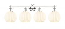 Innovations Lighting 616-4W-PN-G1217-8WV - White Venetian - 4 Light - 35 inch - Polished Nickel - Bath Vanity Light