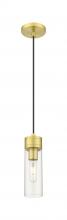  617-1P-SG-G617-8CL - Boreas - 1 Light - 3 inch - Satin Gold - Cord Hung - Mini Pendant