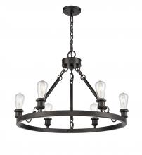 Innovations Lighting 830-BK - Saloon - 6 Light - 30 inch - Matte Black - Chain Hung - Chandelier