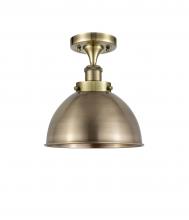 Innovations Lighting 916-1C-AB-MFD-10-AB - Derby - 1 Light - 10 inch - Antique Brass - Semi-Flush Mount