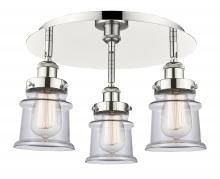  916-3C-PN-G182S - Canton - 3 Light - 17 inch - Polished Nickel - Flush Mount