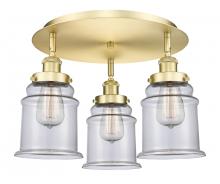 Innovations Lighting 916-3C-SG-G182 - Canton - 3 Light - 18 inch - Satin Gold - Flush Mount