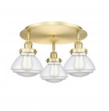 Innovations Lighting 916-3C-SG-G322 - Olean - 3 Light - 19 inch - Satin Gold - Flush Mount