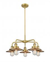 Innovations Lighting 916-5CR-BB-M4-BB - Edison - 5 Light - 27 inch - Brushed Brass - Chandelier