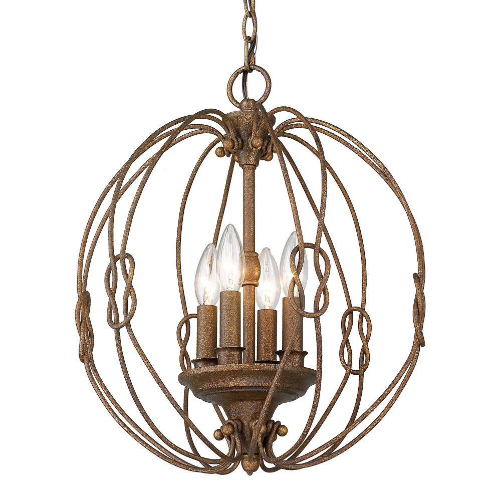 Antoinette 4-Light Pendant in Burnished Chestnut