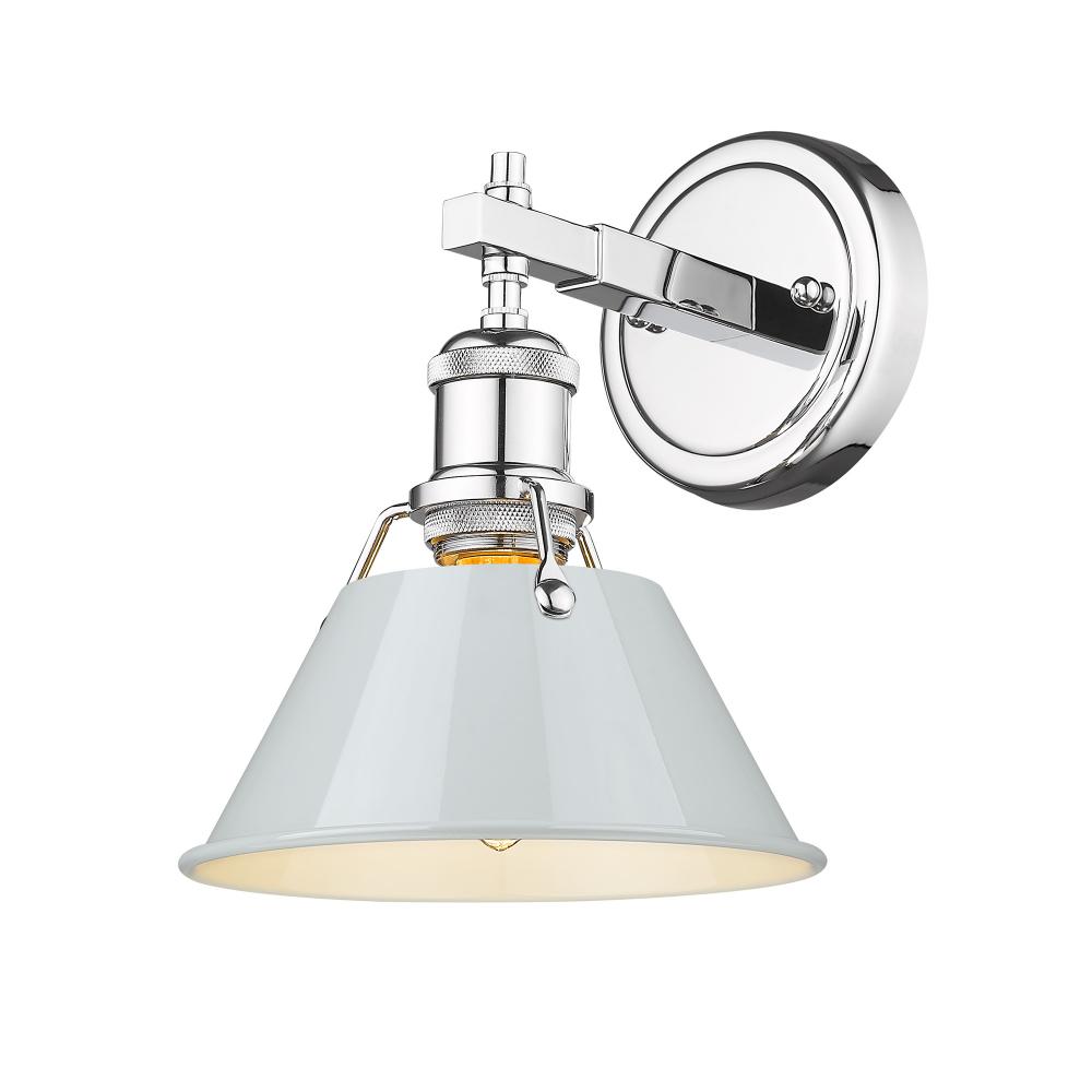 Orwell CH 1 Light Bath Vanity in Chrome with Dusky Blue shade