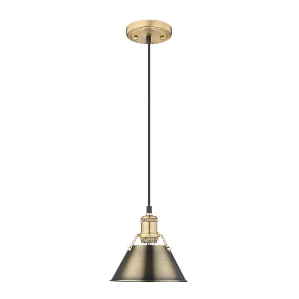 Orwell BCB Small Pendant - 7&#34; in Brushed Champagne Bronze with Aged Brass shade