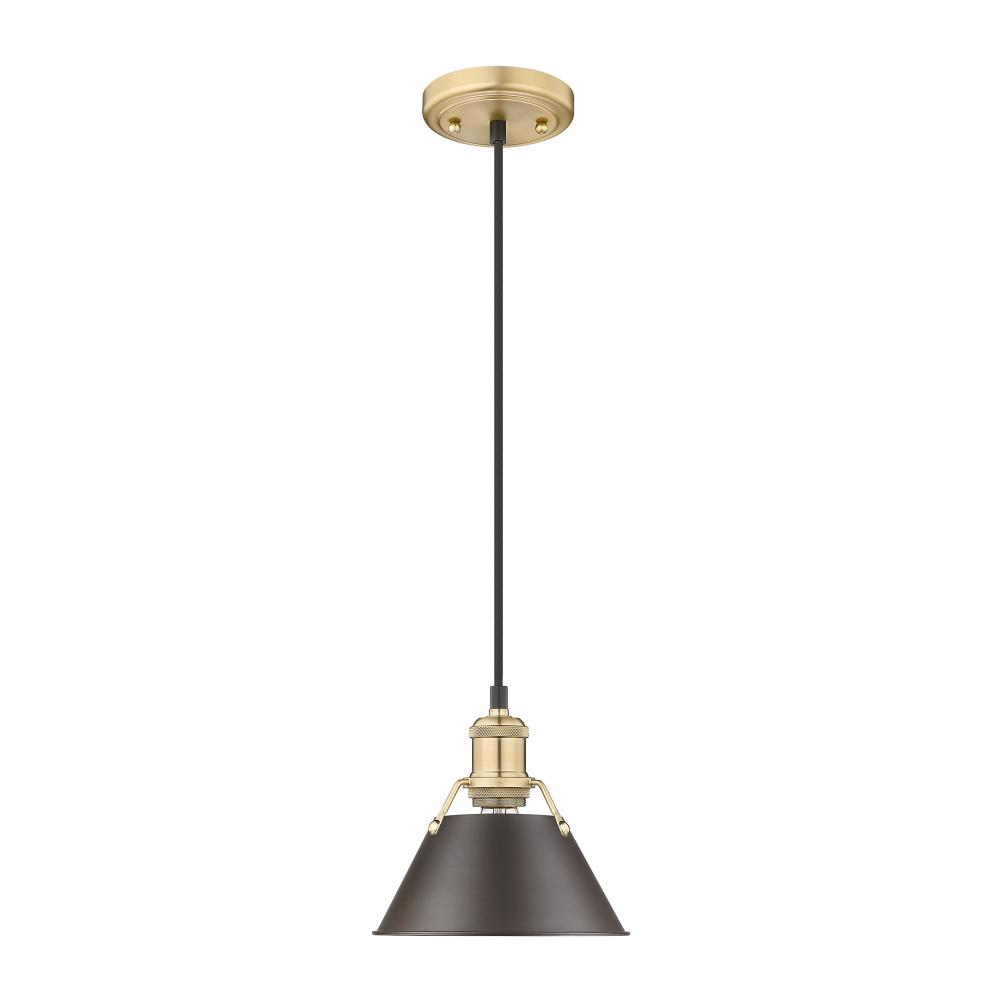 Orwell BCB Small Pendant - 7&#34; in Brushed Champagne Bronze with Rubbed Bronze shade