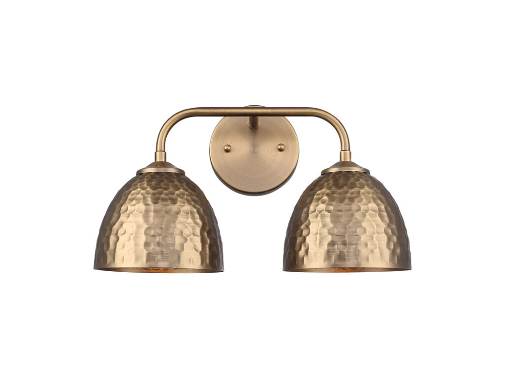 Shepard 2-Light Bath Vanity in Modern Brass with Modern Brass
