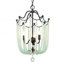 Golden 1888-3P BLK-SCB - Tiara 3-Light Pendant in Matte Black