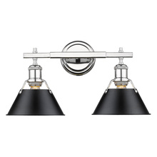  3306-BA2 CH-BLK - Orwell CH 2 Light Bath Vanity in Chrome with Matte Black shades