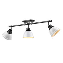 Golden 3602-3SF BLK-WH - Duncan 3-Light Semi-Flush - Track Light in Matte Black with White