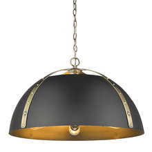 Golden 6928-5P AB-BLK - Aldrich AB 5 Light Pendant in Aged Brass